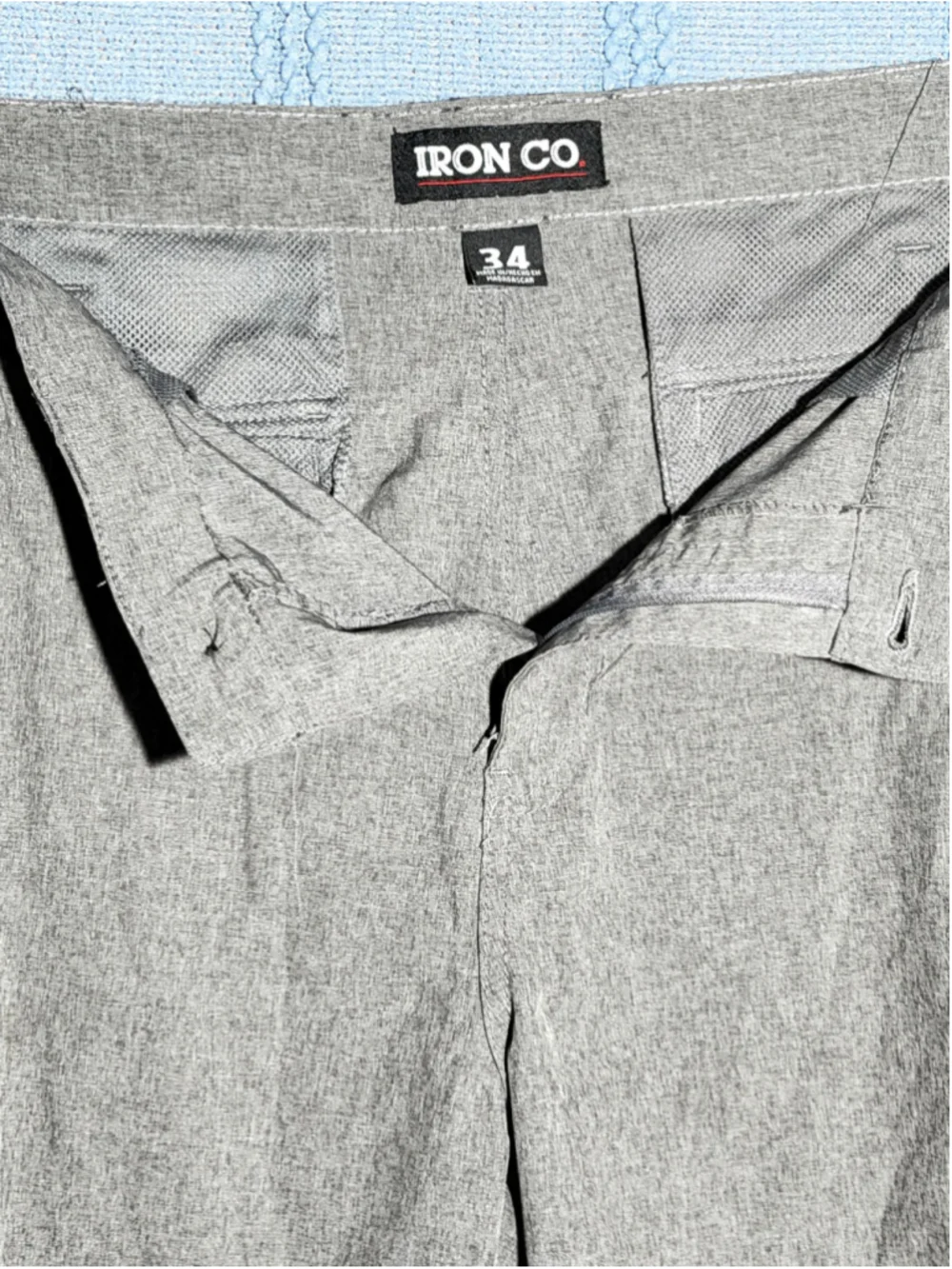 Men's IRON CO Cargo Shorts, Size 34, Grey
